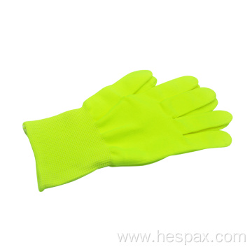 Hespax Yellow Knitted Lightwight Soft Safety Work Gloves